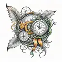 Broken clock tattoo design idea