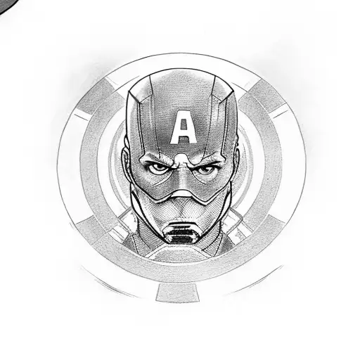 Captain America in elevator Sentence below  "before we get started, does any body want to get out "  tattoo design idea