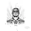 Captain America in elevator Sentence below  "before we get started, does any body want to get out "  tattoo design idea