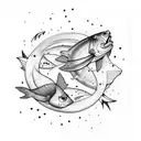 Pisces and astronomy tattoo design idea