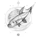 Pisces and astronomy tattoo design idea