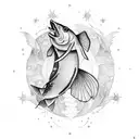 Pisces and astronomy tattoo design idea