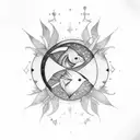 Pisces and astronomy tattoo design idea