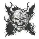 evil vs good tattoo design idea