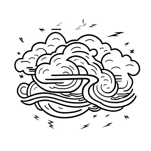 cloud with lightning  tattoo design idea