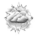 cloud with lightning  tattoo design idea