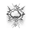 cloud with lightning  tattoo design idea