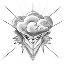 cloud with lightning  tattoo design idea