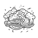 cloud with lightning  tattoo design idea