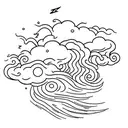 cloud with lightning  tattoo design idea