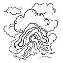 cloud with lightning  tattoo design idea