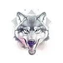 snake with wolf face tattoo design idea