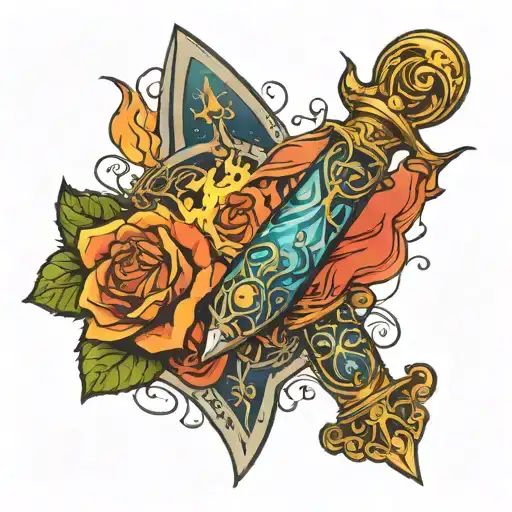 Lord of the rings broken sword tattoo design idea