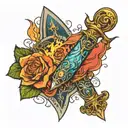 Lord of the rings broken sword tattoo design idea