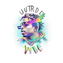 juice Wrld tattoo with text saying 999 on the forearm tattoo design idea