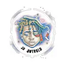 juice Wrld tattoo with text saying 999 tattoo design idea