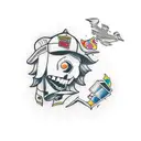 juice Wrld tattoo with text saying 999 tattoo design idea