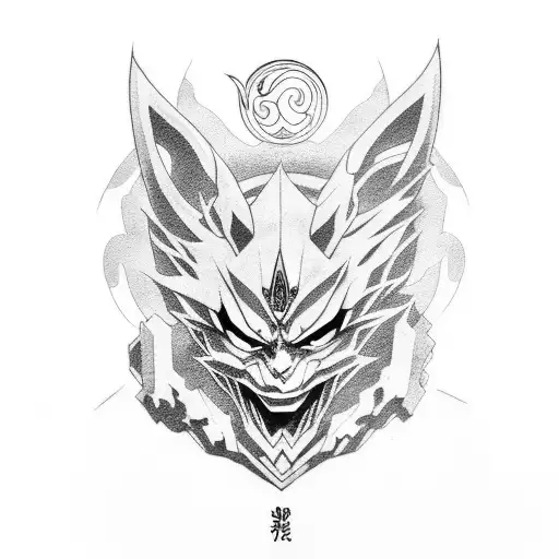 Collage of iconic anime symbols and logos tattoo design idea