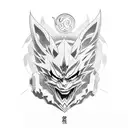 Collage of iconic anime symbols and logos tattoo design idea