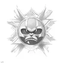 Collage of iconic anime symbols and logos tattoo design idea