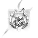 Collage of iconic anime symbols and logos tattoo design idea