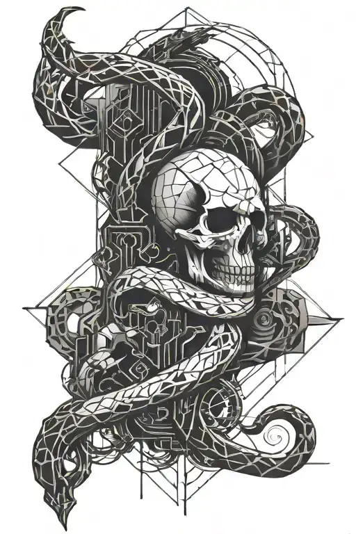 dark mark cyberpunk style tattoo design idea