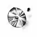 A cathedral with an eclipse above tattoo design idea