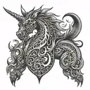 dragon unicorn grimreaper tattoo design idea