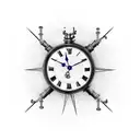 Steampunk Clock with time 2:18 tattoo design idea