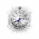 Steampunk Clock with time 2:18 tattoo design idea