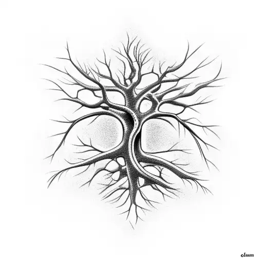neuron with DNA tattoo design idea