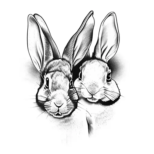 Gemini rabbit tattoo design idea