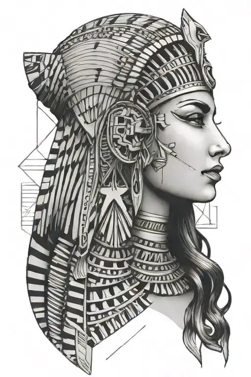 Cleopatra egyptian goddess tattoo design idea