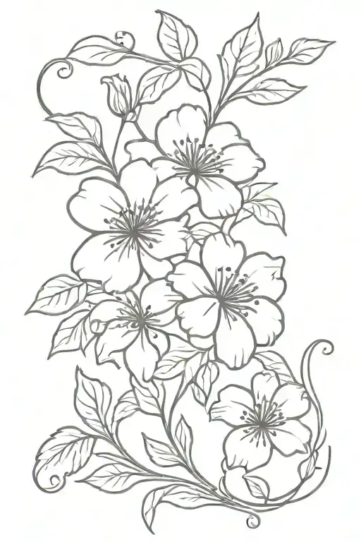 may and september birth flower with vines tattoo design idea