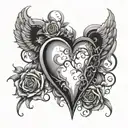 alchemy heart shape tattoo design idea