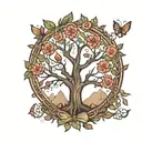 tree of life, love always tattoo design idea