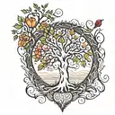 tree of life, love always tattoo design idea