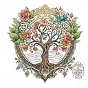 tree of life, love always tattoo design idea