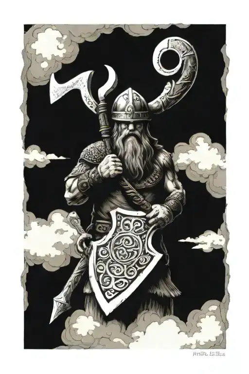viking ax tattoo design idea