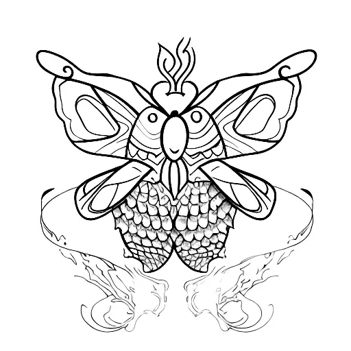 moth to a flame tattoo design idea