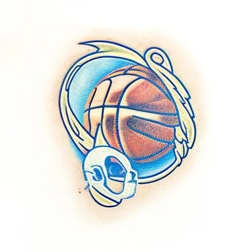 the letter g and basketball  tattoo design idea