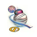 the letter g with basketball around it tattoo design idea