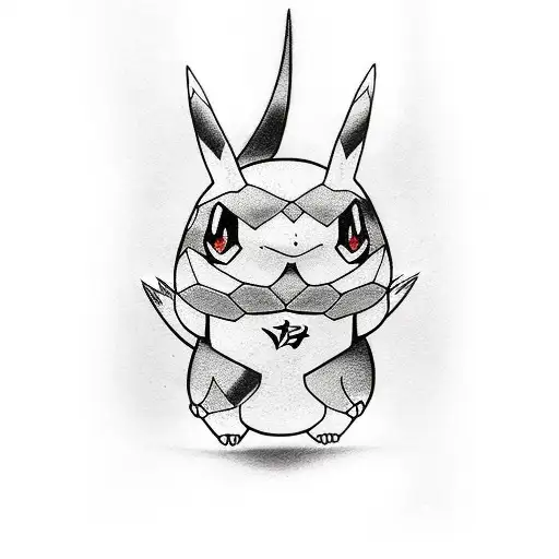 Japanese Pokemon Fantasma Tattoo Idea - BlackInk AI