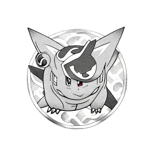 Japanese Pokemon Fantasma Tattoo Idea - BlackInk AI