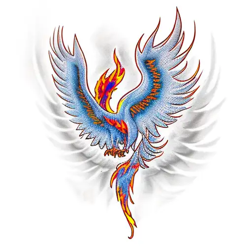 Phoenix, flame, longer tattoo design idea