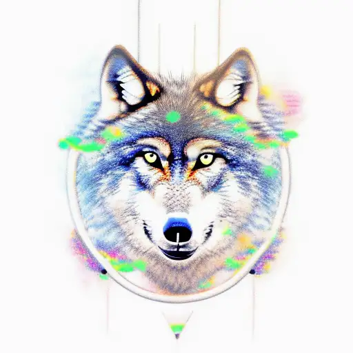 a wolf, a wale, a monkey linked to a DNA in the center, including the human being at the top tattoo design idea