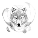 a wolf, a wale, a monkey linked to a DNA in the center, including the human being at the top tattoo design idea