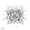 breast tattoo flowers and snake tattoo design idea