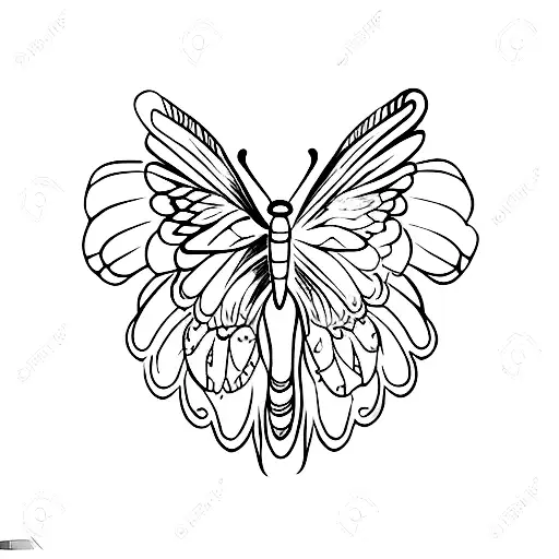 torn wings butterfly  tattoo design idea