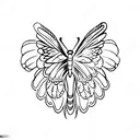 torn wings butterfly  tattoo design idea
